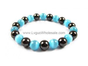 Hematite Stone Beaded Stretch Bracelet